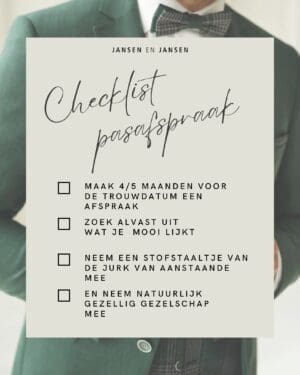 Checklist pasafspraak